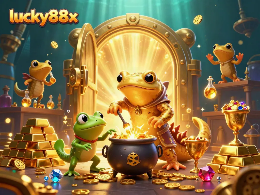 Engage in exciting gameplay with lucky88x, as gold coins, gems, and treasures erupt from the vault amidst thrilling casino action.