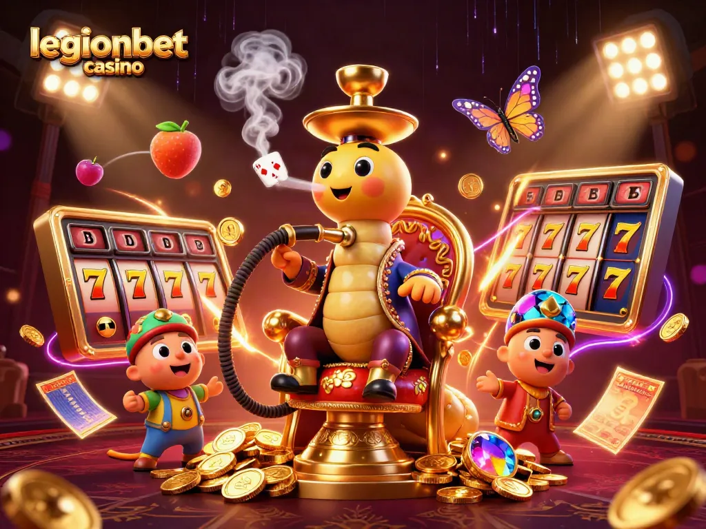 Engage with legionbet casino's exciting slots in this vibrant 3D illustration showcasing rich gaming elements and fun!