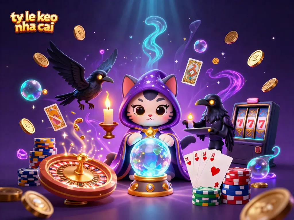 Engage with ty le keo nha cai in a vibrant casino scene featuring mystical characters and dynamic gaming elements.