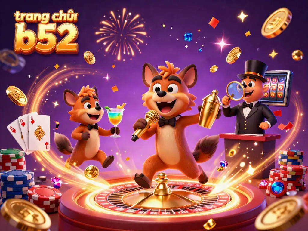 Experience the thrilling vibe of the trang chủ b52 casino gaming scene with vibrant characters and golden rewards.