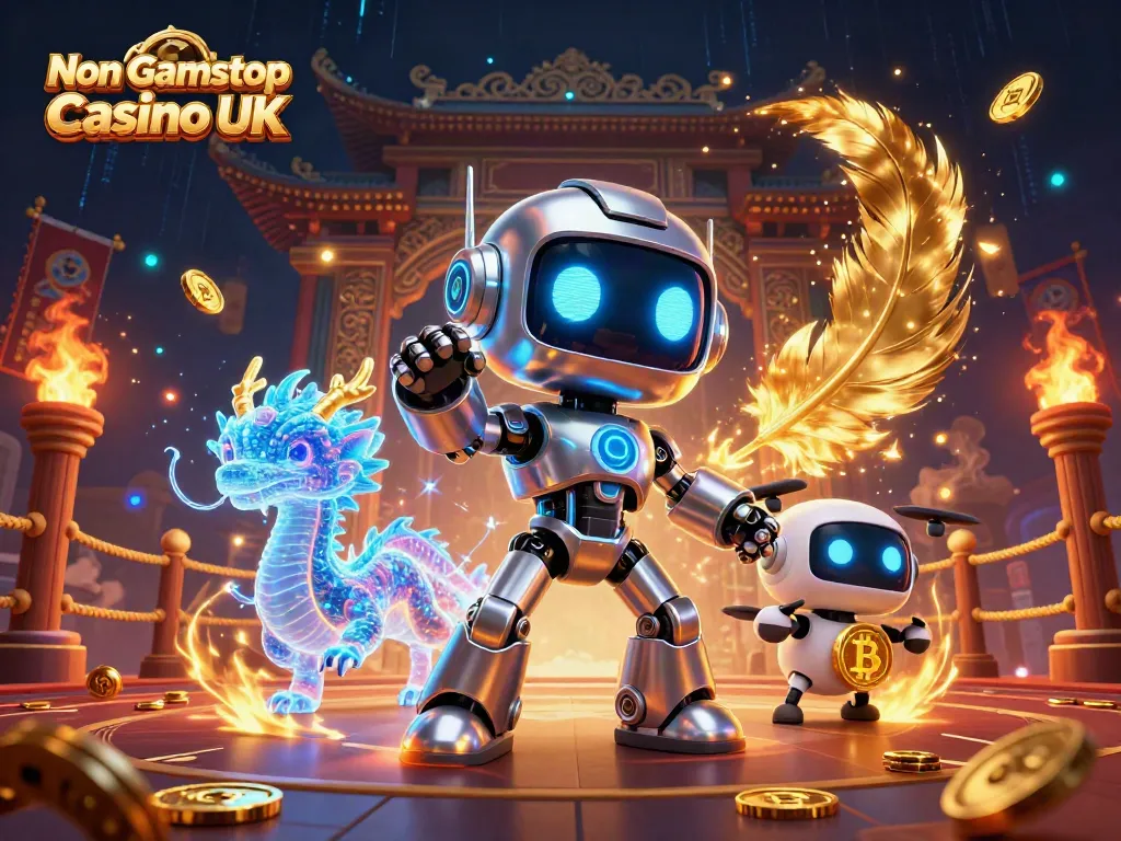 Engage in winning strategies at Non Gamstop Casino UK featuring vibrant 3D characters and dynamic casino elements.