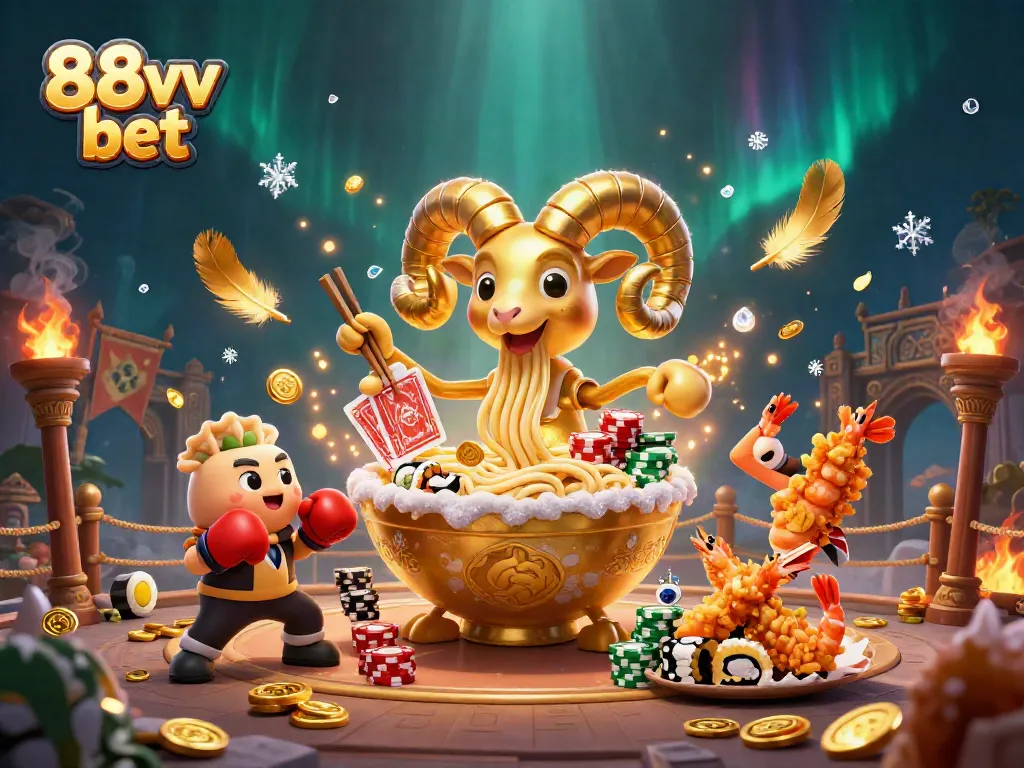 Experience the excitement of 88vv bet with a cartoon-style illustration of vibrant casino characters.