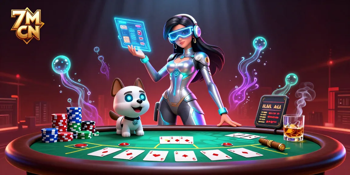 Engage with the fast-paced action of 7M CN in this vibrant casino scene, featuring futuristic characters and dynamic gameplay elements.