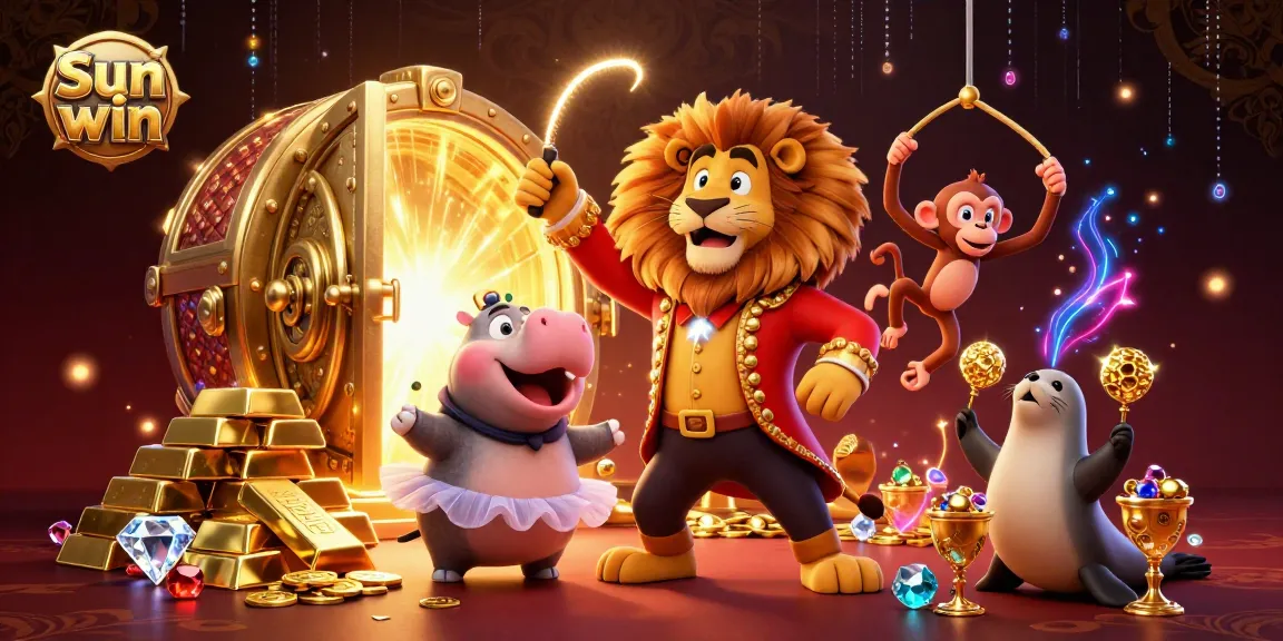 Experience the thrill of Sun win with joyful casino characters and overflowing treasures.