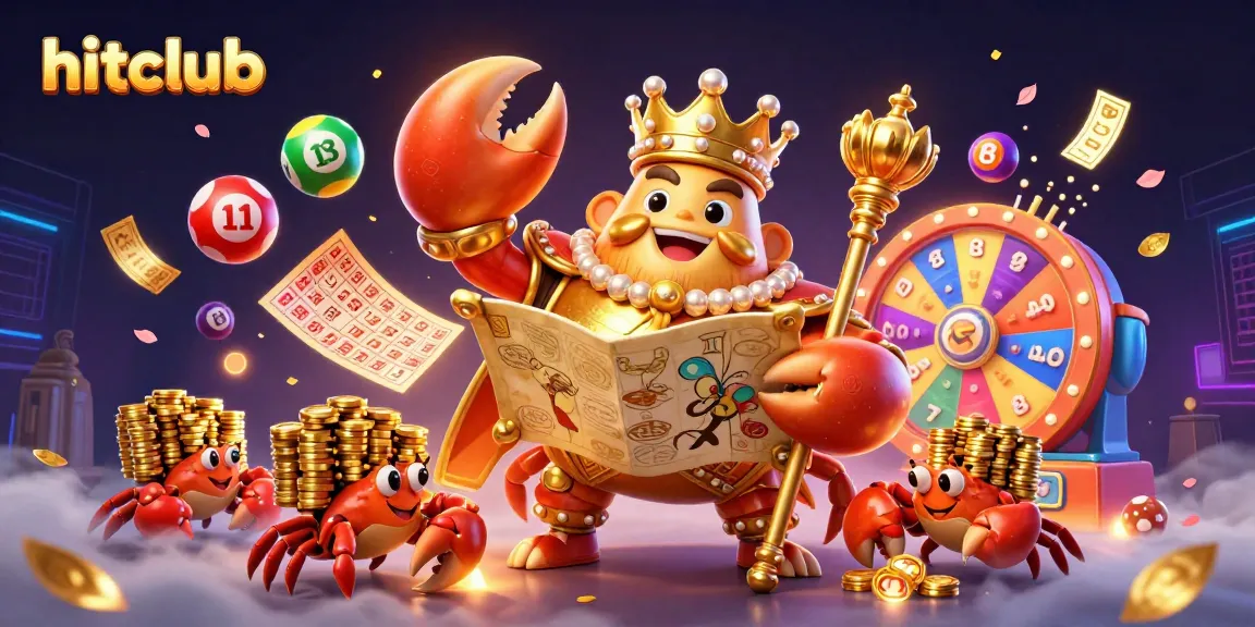 Engage in thrilling gameplay at hitclub, surrounded by dynamic lottery elements and vibrant casino visuals.