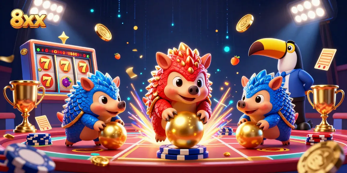 Engage in the thrilling game of 8xx with rival pangolins and dynamic slot elements.