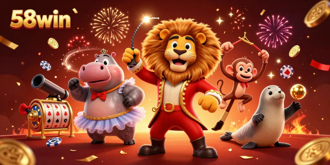 Engage in thrilling gameplay at 58win with vibrant casino characters and festive elements