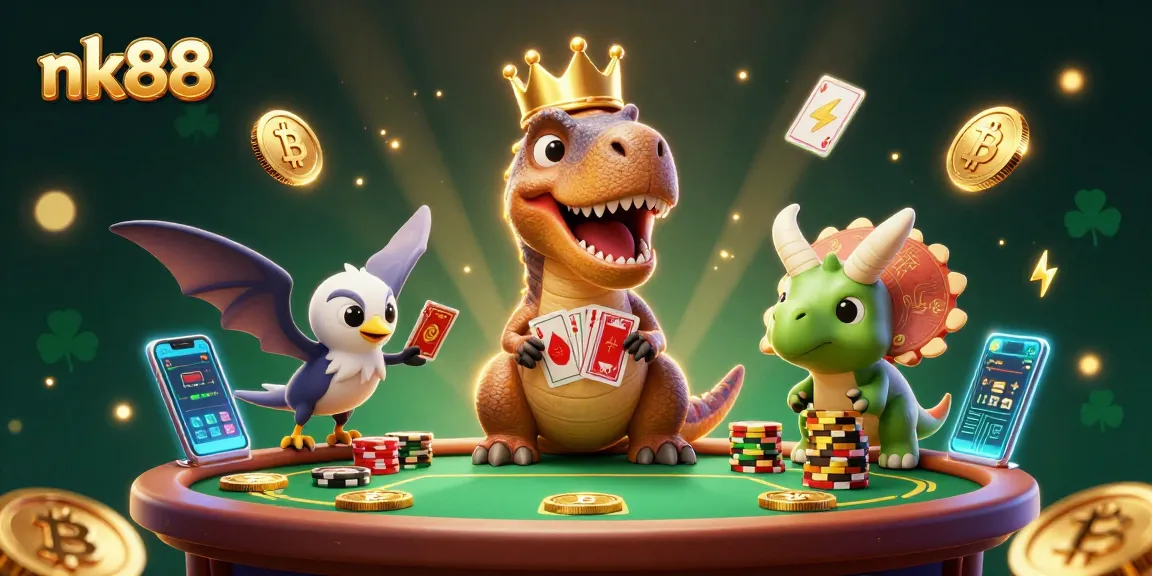 Join nk88 for strategic gaming and the thrill of chips stacking with friendly dinosaur characters.