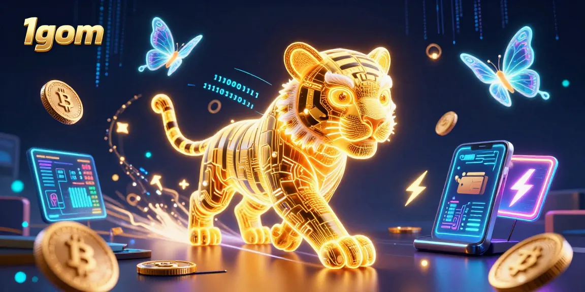 Engage with strategic sports betting insights on 1gom, illustrated with dynamic crypto elements.