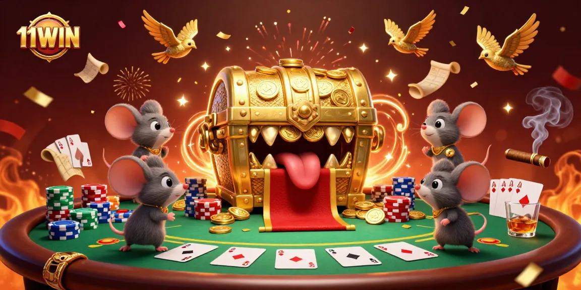 Engage in thrilling poker gameplay with 11WIN at a vibrant casino scene filled with excitement.